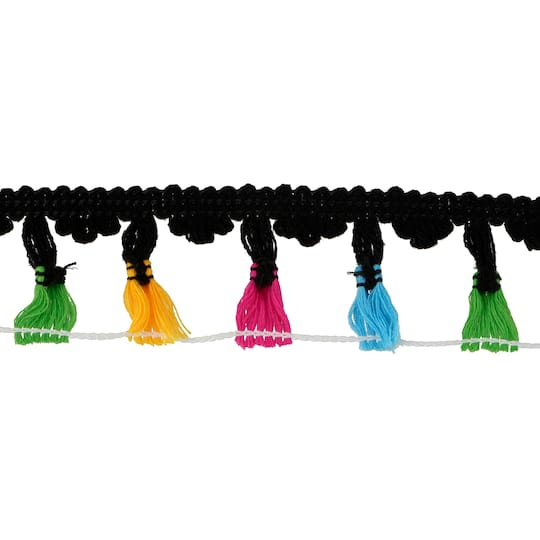 1 3/4" Multicolor Tassel Trim Ribbon by Celebrate It